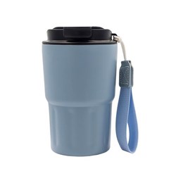Obrázky: Nerezový termohrnek 330 ml s poutkem, modrý