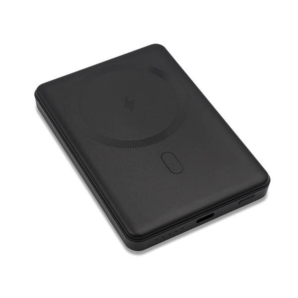 Obrázky: Magnet.powerbanka 5 000 mAh s bezdrát.nab., černá, Obrázek 2