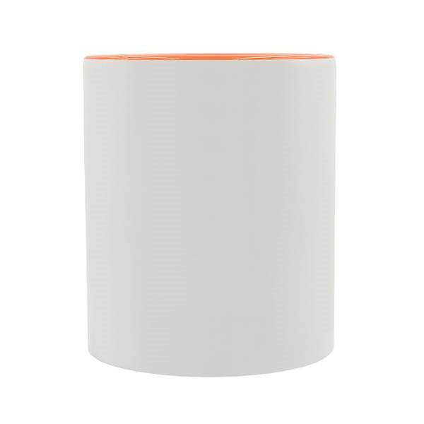 Obrázky: Keramický hrnek na sublimaci 330 ml, oranžové ucho, Obrázek 3