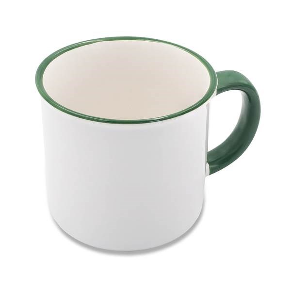 Obrázky: Keram. hrnek vhodný pro sublimaci 400 ml, tm.zelený