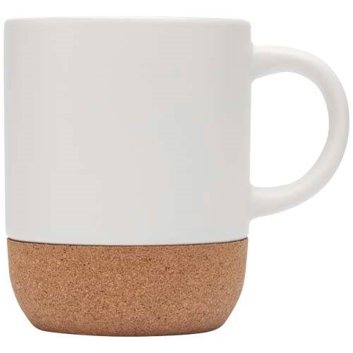 Obrázky: Matný keram. hrnek 300 ml s korkem, bílá, Obrázek 6