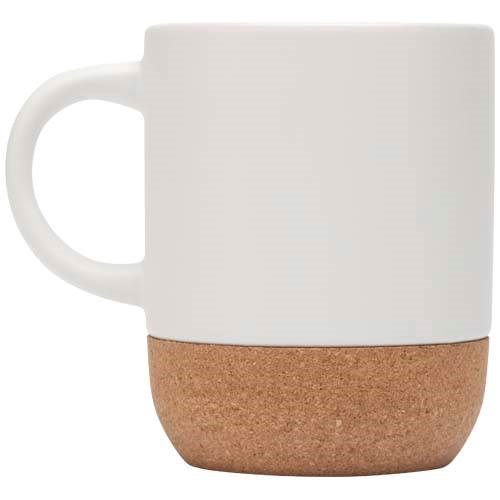 Obrázky: Matný keram. hrnek 300 ml s korkem, bílá, Obrázek 7