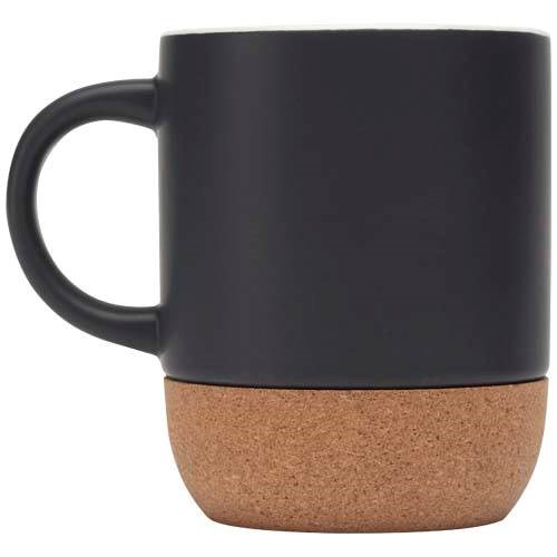 Obrázky: Matný keram. hrnek 300 ml s korkem, černá, Obrázek 7