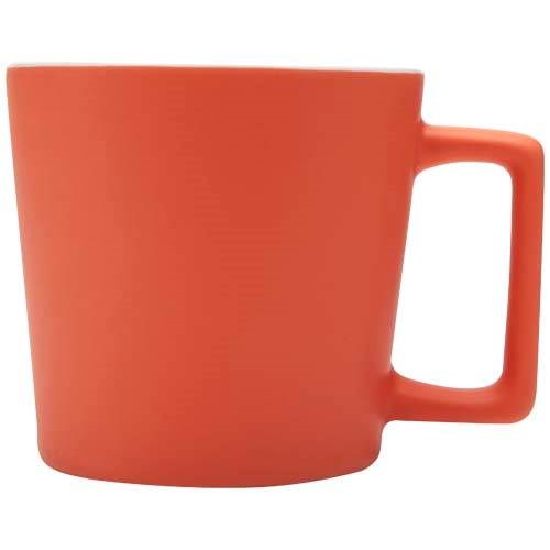 Obrázky: Keramický hrnek 370 ml, matný povrch, oranžovo/bílý, Obrázek 8