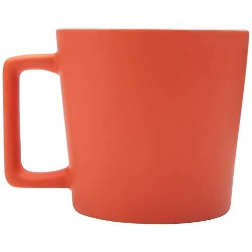 Obrázky: Keramický hrnek 370 ml, matný povrch, oranžovo/bílý, Obrázek 9