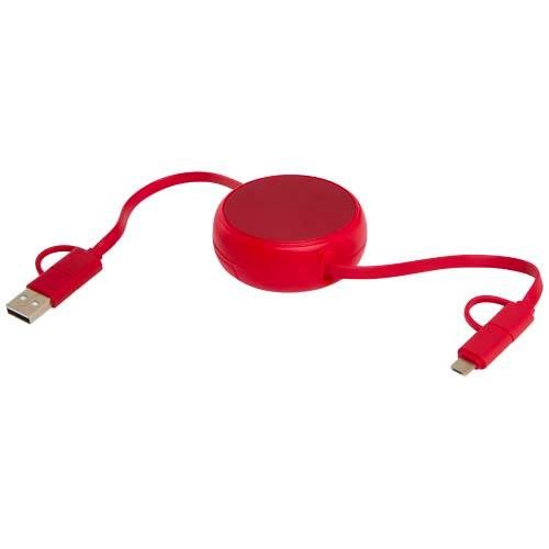 Obrázky: Červený vysouvací rychlonabíjecí kabel 5v1, 45W, Obrázek 3
