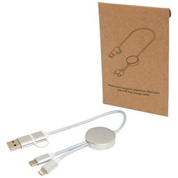 Obrázky: Stříbrný rychlonabíjecí 27W kabel 5v1 30 cm,hliník