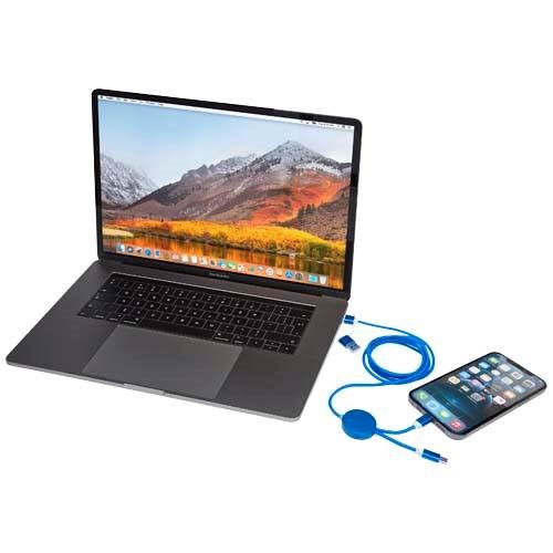 Obrázky: Modrý rychlonabíjecí 27W kabel 5v1, 150 cm, hliník, Obrázek 5