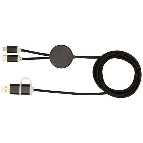 Obrázky: Černý rychlonabíjecí 27W kabel 5v1, 150 cm, hliník, Obrázek 2