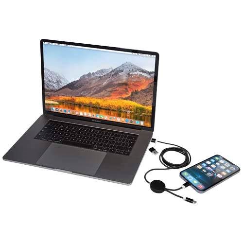 Obrázky: Černý rychlonabíjecí 27W kabel 5v1, 150 cm, hliník, Obrázek 5