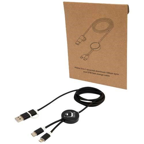 Obrázky: Černý rychlonabíjecí 27W kabel 5v1, 150 cm, hliník, Obrázek 6