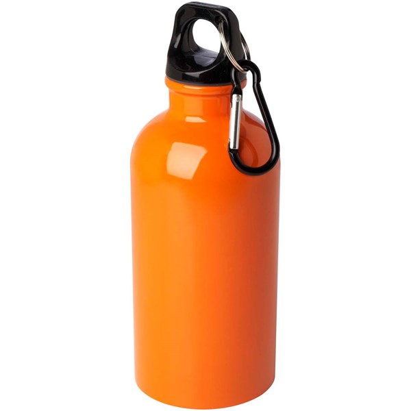 Obrázky: Nerezová láhev 400ml s karabinou, oranžová