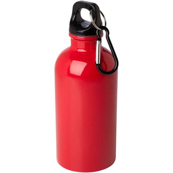 Obrázky: Nerezová láhev 400ml s karabinou, červená, Obrázek 2