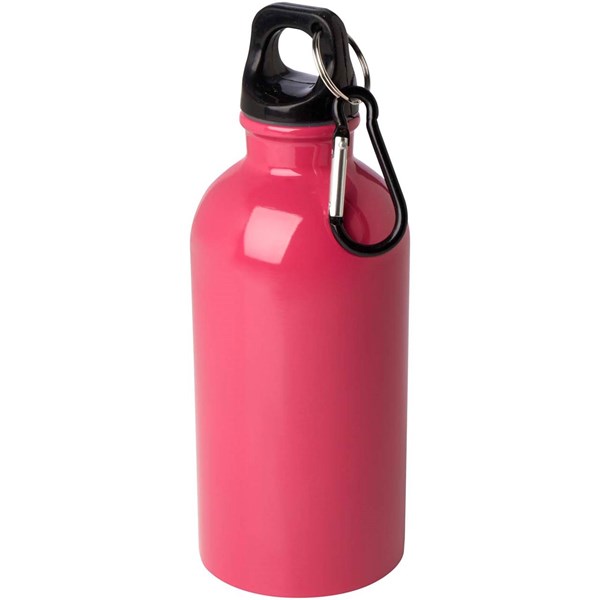 Obrázky: Nerezová láhev 400ml s karabinou, růžová, Obrázek 2