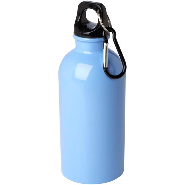 Obrázky: Nerezová láhev 400ml s karabinou, sv. modrá, Obrázek 2