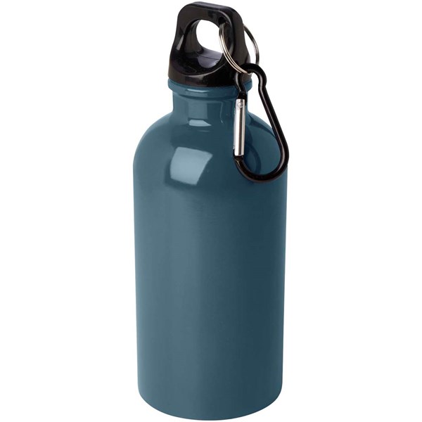 Obrázky: Nerezová láhev 400ml s karabinou, nám. modrá, Obrázek 2