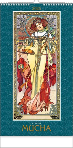 Obrázky: ALFONS MUCHA, nástěnný kalendář 330x600 mm