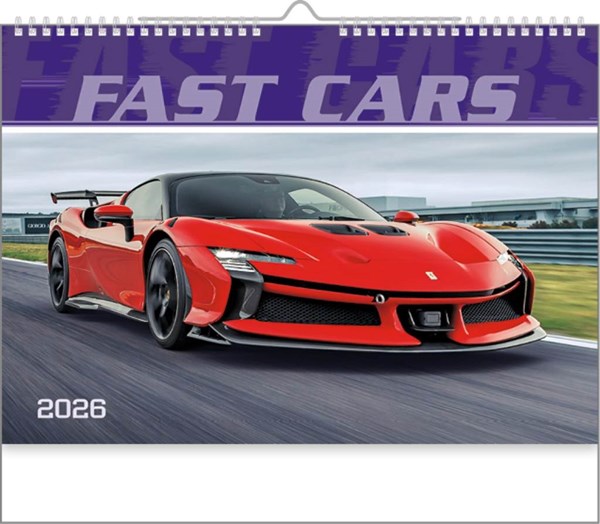 Obrázky: FAST CARS, nástěnný kalendář 485x340 mm