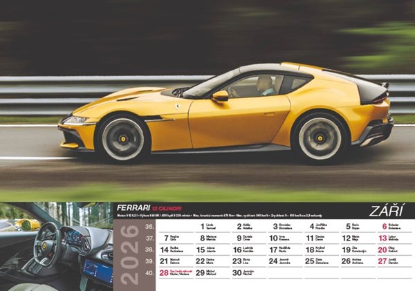 Obrázky: FAST CARS, nástěnný kalendář 485x340 mm, Obrázek 2