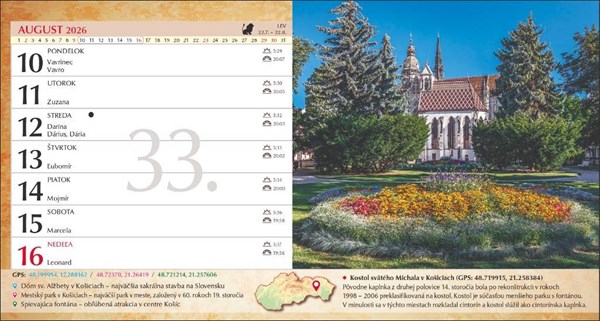 Obrázky: SPOZNÁVAME SLOVENSKO, stolový kalendár 280x150 mm, Obrázek 2