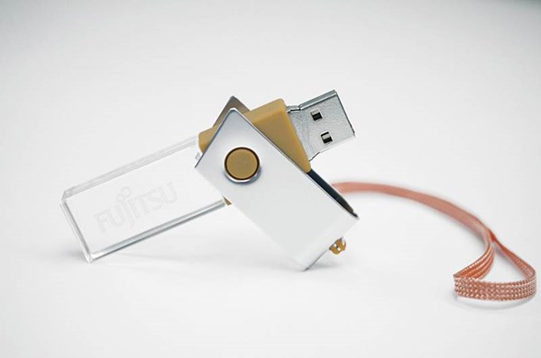Obrázky: CRYSTAL ROTATE žlutý USB flash disk 4GB s LED, Obrázek 3