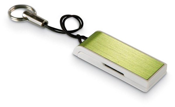 Obrázky: Datamin zelený vysouvací USB disk s poutkem 64GB