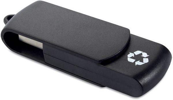 Obrázky: Recycloflash černý otočný USB disk 32GB, Obrázek 2