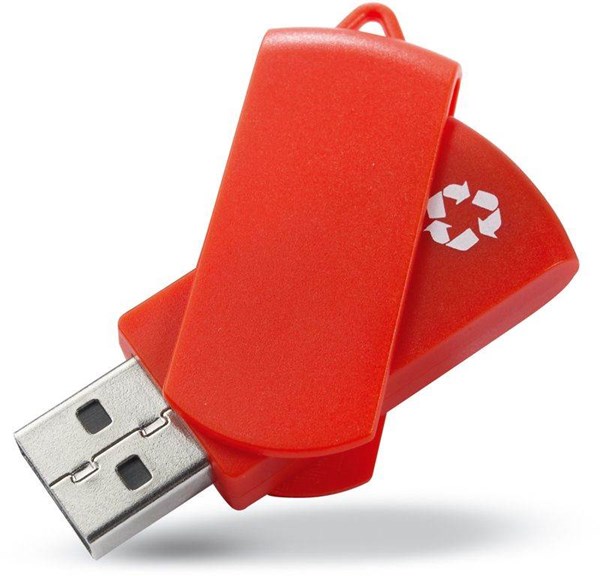Obrázky: Recycloflash oranžový otočný USB disk 2GB, Obrázek 2