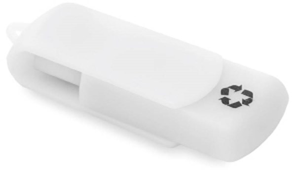 Obrázky: Recycloflash bílý otočný USB disk 4GB, Obrázek 2