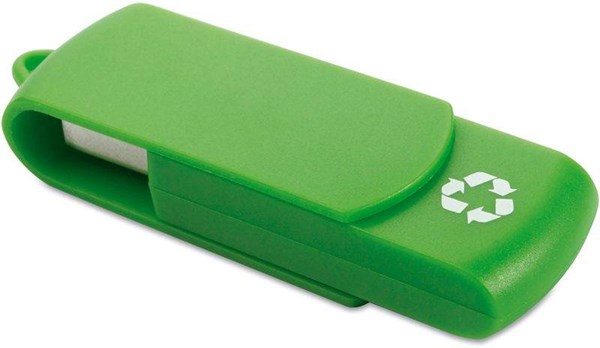 Obrázky: Recycloflash zelená otočný USB disk 8GB, Obrázek 2