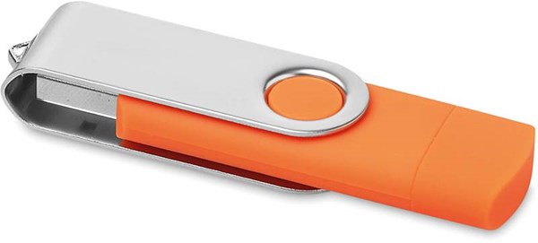 Obrázky: OTG Twister flash disk 1 GB s micro USB,oranžový, Obrázek 2