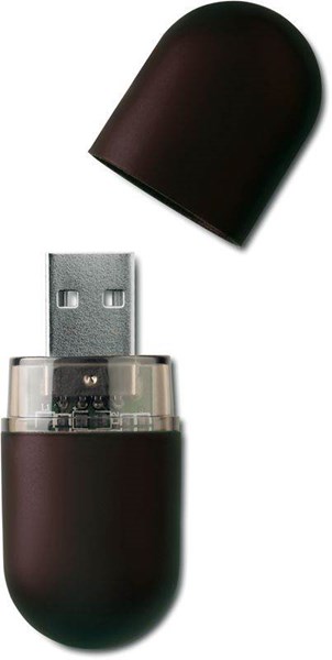 Obrázky: Infocap černý oválný USB flash disk s očkem, 32GB, Obrázek 3
