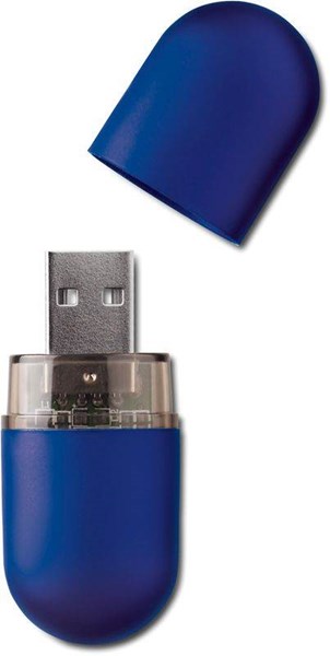 Obrázky: Infocap modrý oválný USB flash disk s očkem, 16GB, Obrázek 3