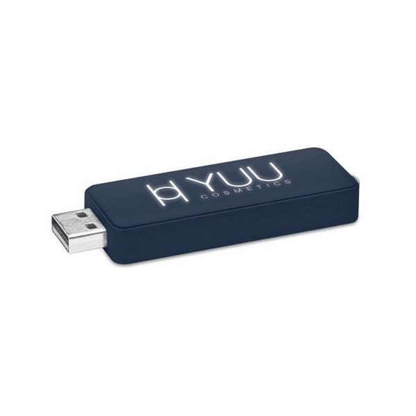 Obrázky: Modrý USB flash disk 16 GB s prosvíceným logem, Obrázek 2