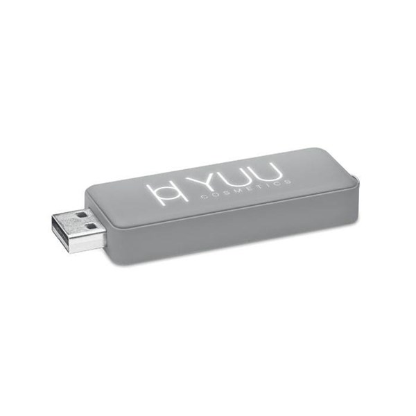 Obrázky: Šedý USB flash disk 2 GB s prosvíceným logem, Obrázek 2