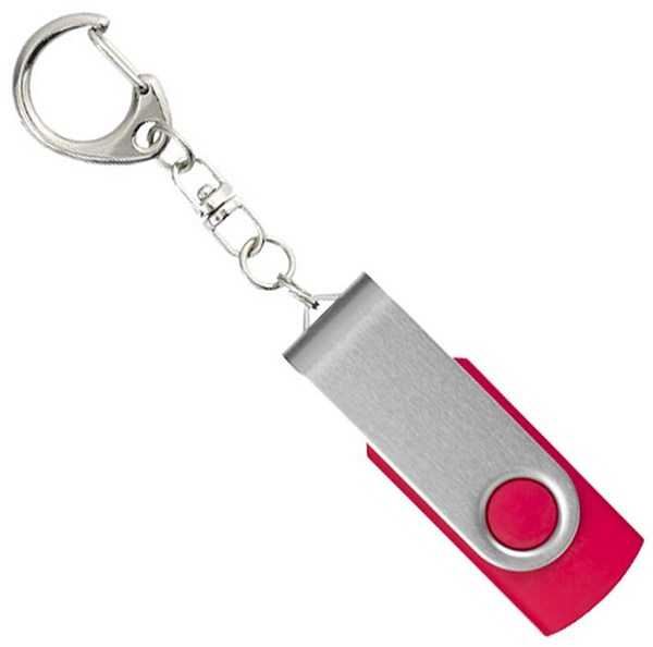 Obrázky: Twister stříb.-růžový USB flash disk,přívěsek,64GB