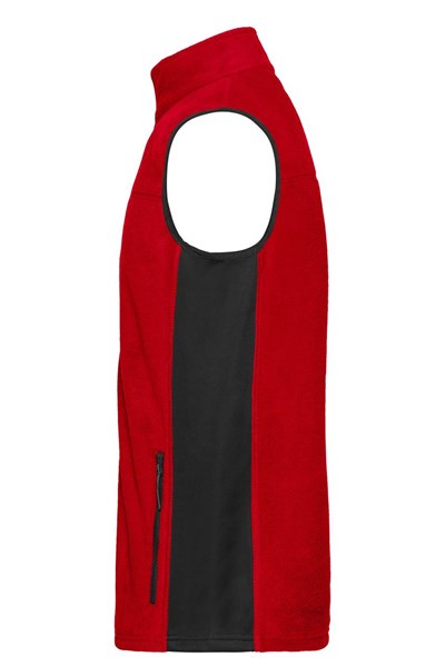 Obrázky: Mikrofleece vesta se softshellem,červená 5XL, Obrázek 2