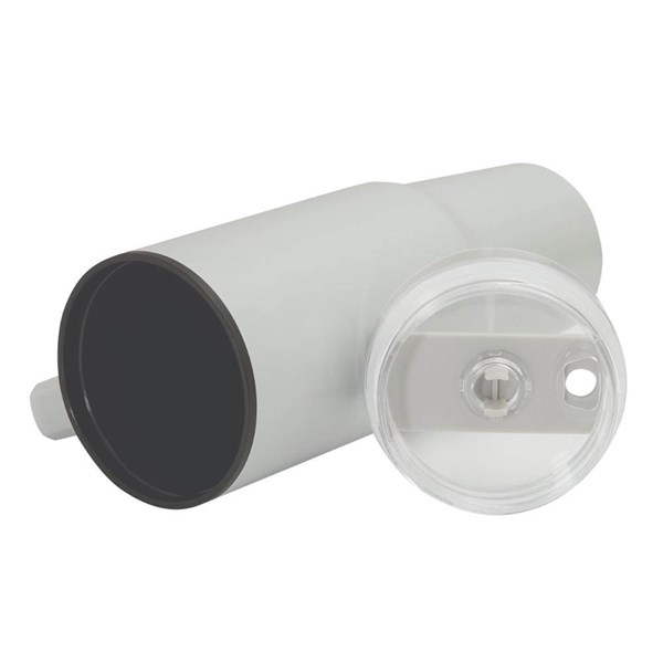 Obrázky: Sv. šedý dvoustěnný termohrnek 900ml, brčko a ucho, Obrázek 8