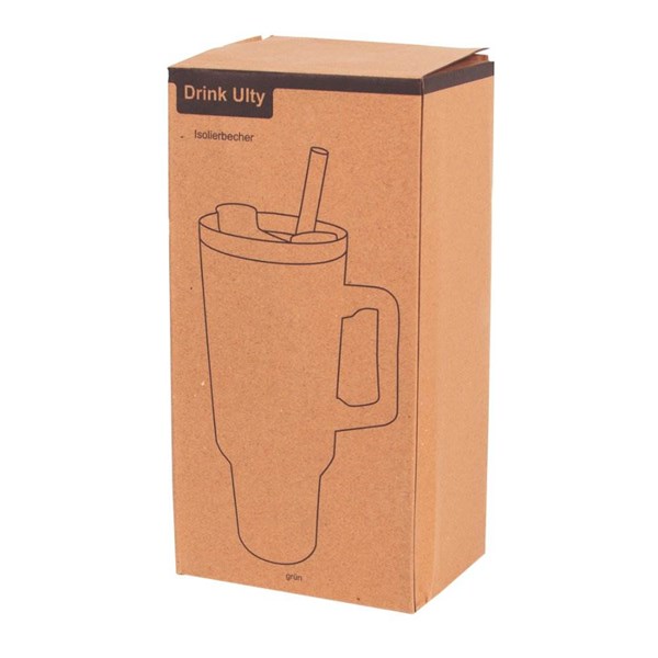 Obrázky: Zelený dvoustěnný termohrnek 900ml, brčko a ucho, Obrázek 11