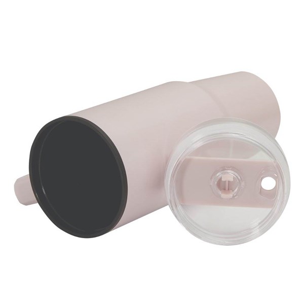 Obrázky: Růžový dvoustěnný termohrnek 900ml, brčko a ucho, Obrázek 8
