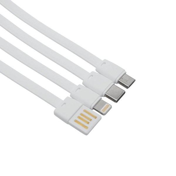 Obrázky: Bílá powerbanka 10 000 mAh s kabely a displejem, Obrázek 5