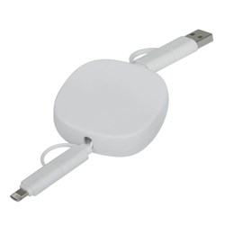 Obrázky: Bílý svinovací USB nabíjecí a datový kabel