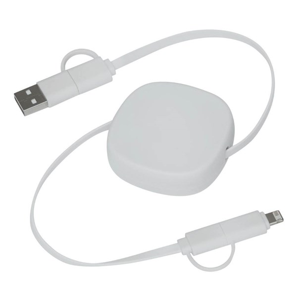 Obrázky: Bílý svinovací USB nabíjecí a datový kabel, Obrázek 2