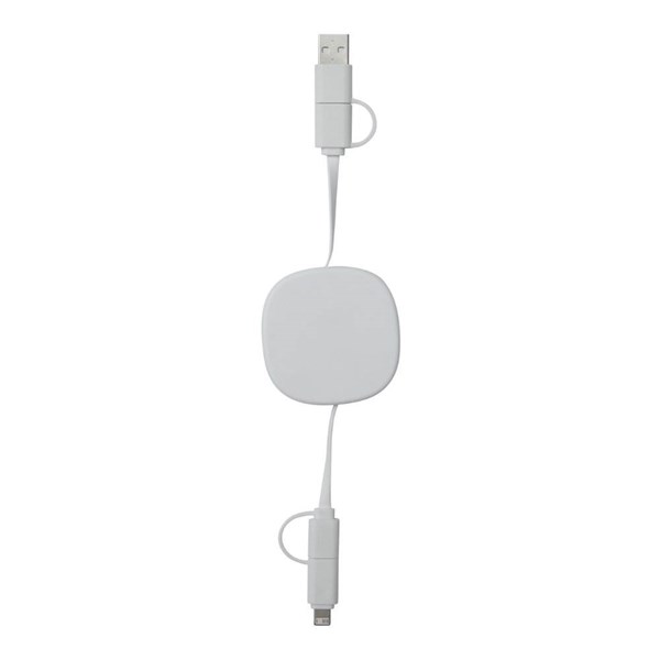 Obrázky: Bílý svinovací USB nabíjecí a datový kabel, Obrázek 3