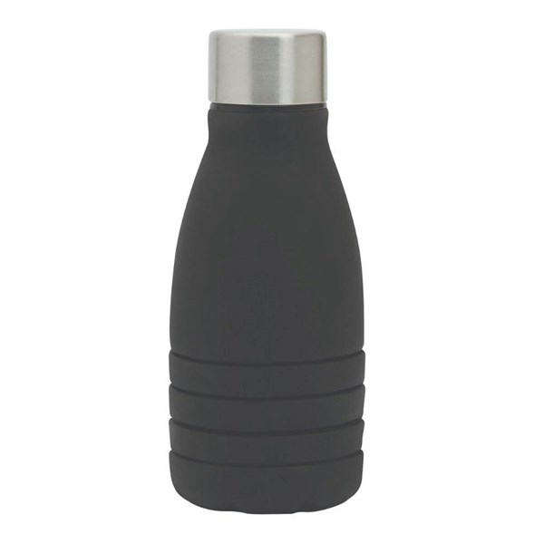 Obrázky: Černá skládací silik. láhev s karabinou, 550ml, Obrázek 3