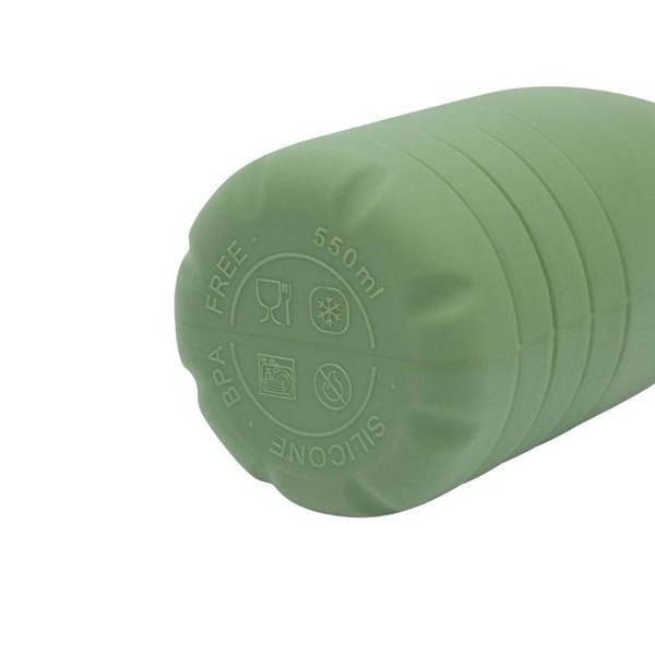Obrázky: Zelená skládací silik. láhev s karabinou, 550ml, Obrázek 8