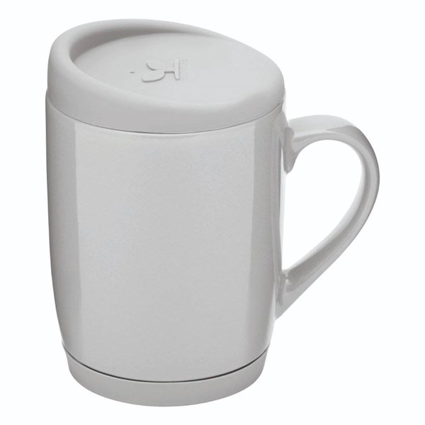 Obrázky: Šedý keramický hrnek 350ml s víčkem