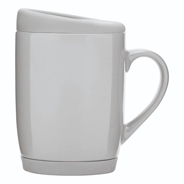 Obrázky: Šedý keramický hrnek 350ml s víčkem, Obrázek 3