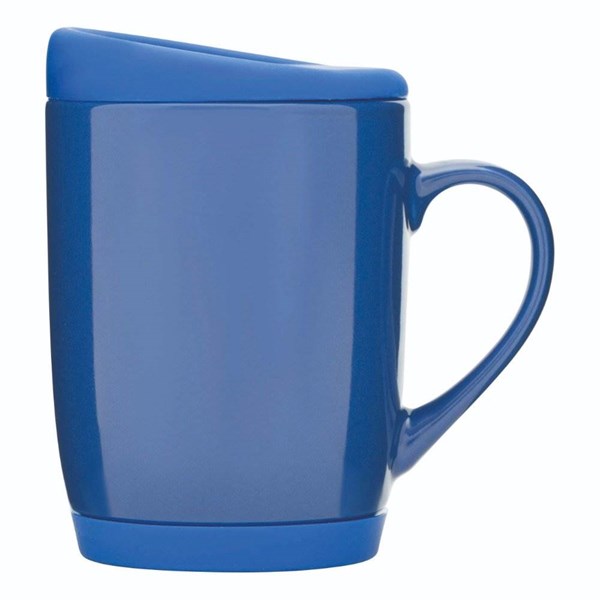 Obrázky: Modrý keramický hrnek 350ml s víčkem, Obrázek 3