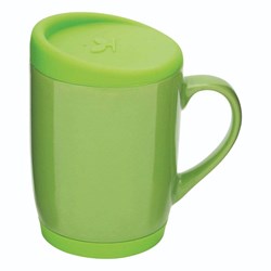 Obrázky: Zelený keramický hrnek 350ml s víčkem